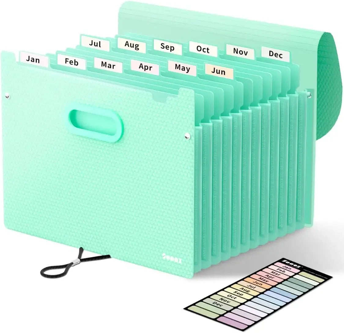12-Pocket Expandable File Organizer – Portable Monthly Bill, Tax & Receipt Folder 📂