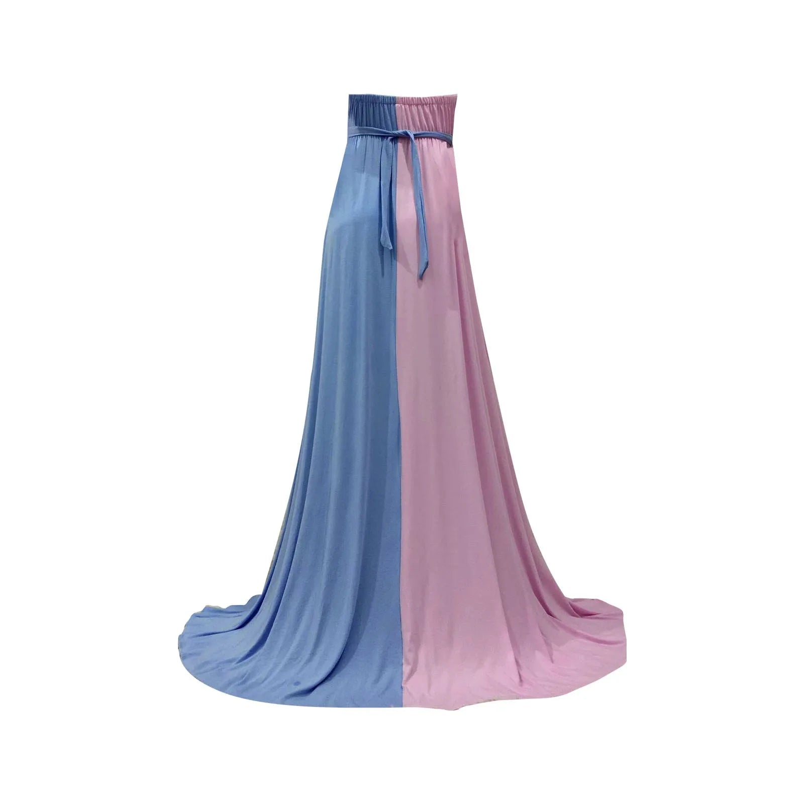 Women’s Maternity Photography Dress – Sleeveless Long Skirt with Train, Elegant Summer Wrap Gown for Pregnancy Photoshoots