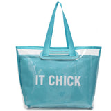 Women’s PVC clear jelly tote bag – large-capacity waterproof handbag, multifunctional transparent purse for beach, summer & daily use