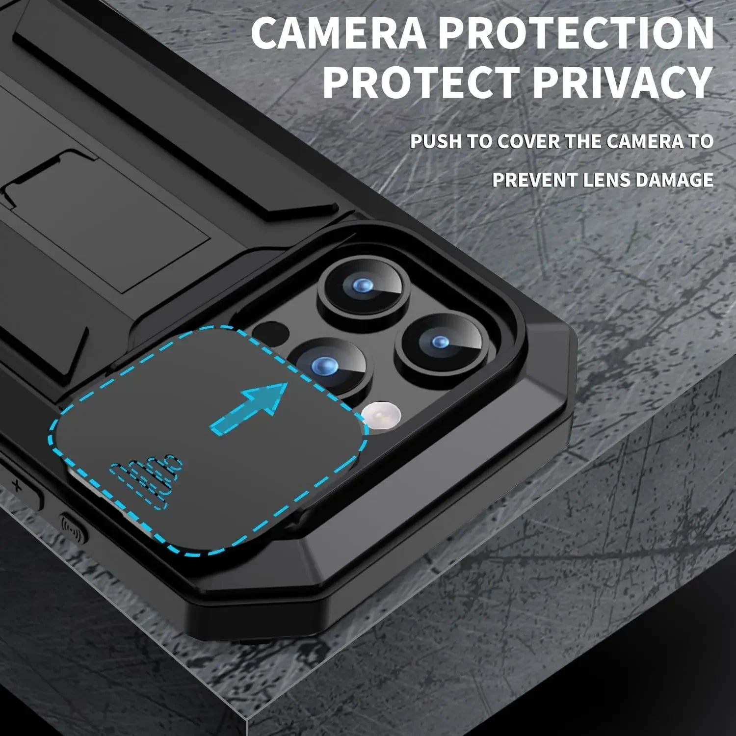 Heavy Duty Armor Rugged Metal Case – Military Shockproof Cover with Screen & Camera Protector for iPhone 16 Series