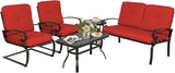 5-Piece Metal Outdoor Patio Furniture Set – Wrought Iron Chairs with Cushions for Garden & Balcony 🌿🪑✨