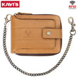 KAVIS Men’s RFID Genuine Leather Wallet – Multifunction Zipper Storage Money Bag with Coin Purse & Card Holder