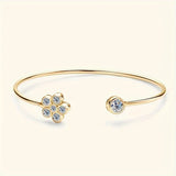 S925 Silver Bracelet with 1.1CT Moissanite – Elegant Small Flower Design for Men & Women 🌸💎