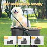 Wedyvko Luxury Detachable Pet Stroller & Rolling Carrier – Four-Wheeled Universal Dog Cart with Cup Holder and Travel Bag