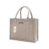 Women’s Woven Plaid Shoulder Bag – Large Capacity Eco-Friendly Satchel Handbag