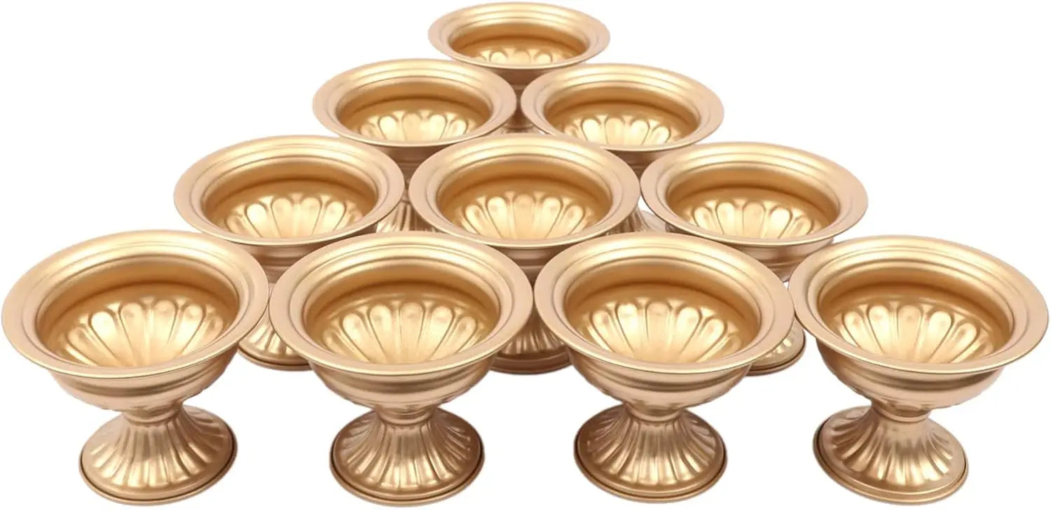 10 Pcs Gold Flower Vases – Elegant Wedding & Event Table Centerpiece Décor for Receptions, Birthdays & Christmas Celebrations