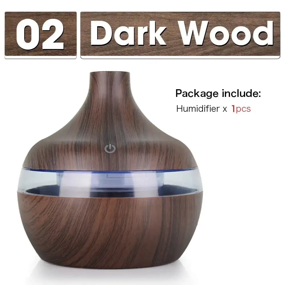 USB Cool Mist Sprayer – 300ml Portable Air Humidifier & Essential Oil Aroma Diffuser with Colorful Night Light for Home & Car