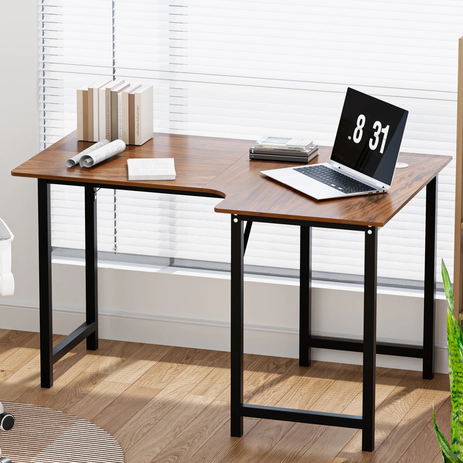 Modern L-Shaped Computer Desk – Compact Corner Writing, Study & Gaming Table for Home Office with Easy Assembly