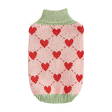 Dog Sweater – Cozy Turtleneck Pullover with Heart Design for Puppies & Cats (Winter Knitwear)