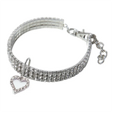 Bling Rhinestone Dog Collar with Leash – Crystal Sparkling Accessory for Small & Medium Dogs (S/M/L, Pink)
