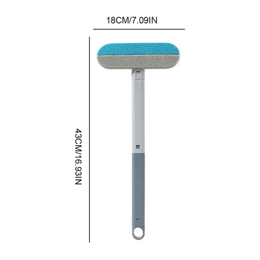 3-in-1 Pet Hair Remover Brush – Long Handle Cleaning Tool for Cat & Dog Fur, Window Brush & Multi-Surface Pet Hair Cleaner