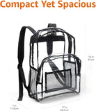 Clear Transparent School Backpack – Water-Resistant PVC Bag with Reinforced Straps | Security-Compliant Student Bookbag