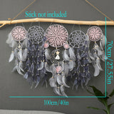 5-Piece Large Dreamcatcher Set – Handmade Boho Wall Hanging with Feathers & Beads | Dream Catcher Décor for Bedroom & Living Room