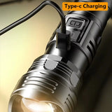 USB-Rechargeable High Power LED Flashlight – Portable Torch for Camping, Hiking, Emergency Survival