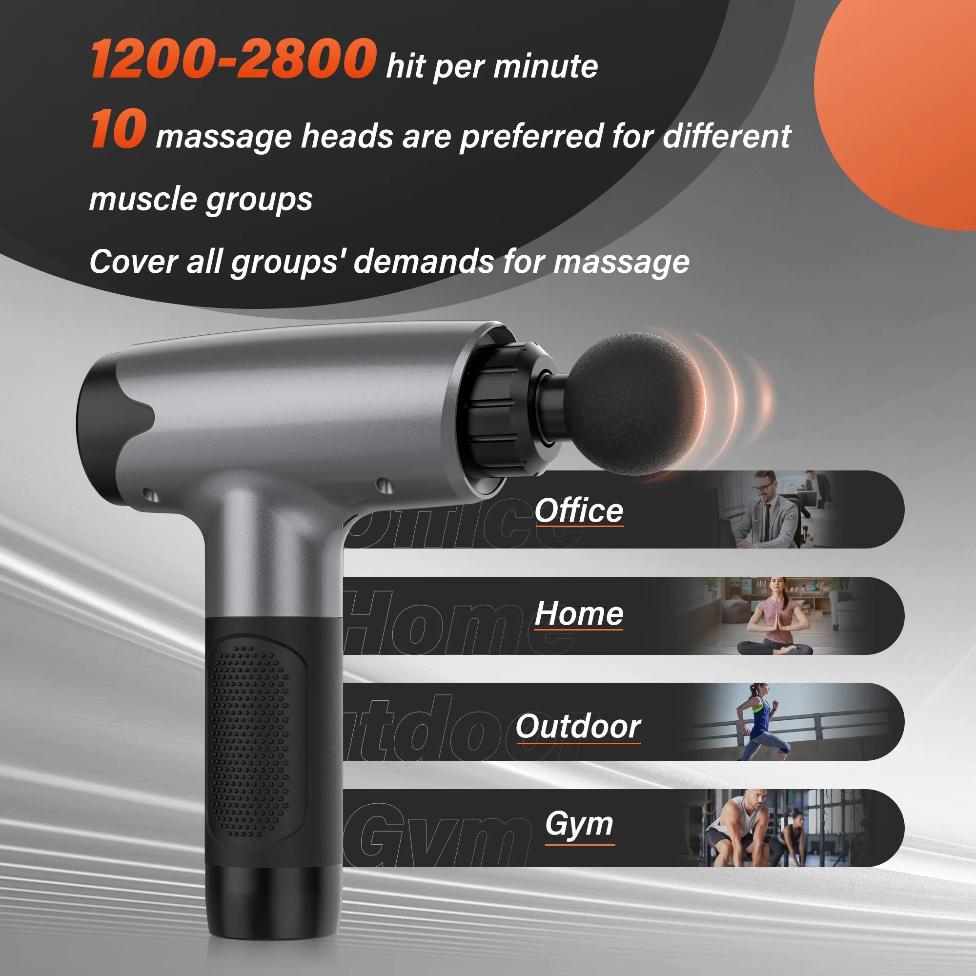 Deep-Tissue Massage Gun – 10 Interchangeable Heads & 30 Speed Levels for Full-Body Recovery