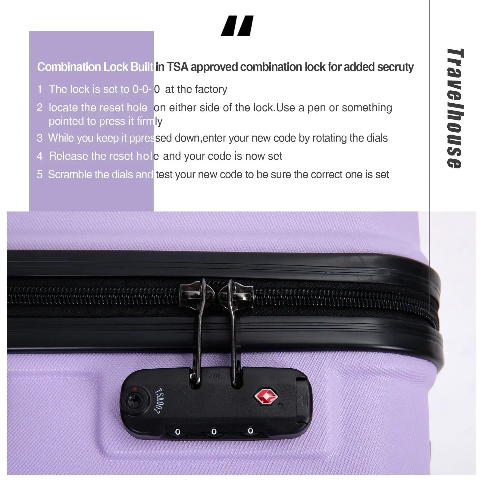 Travelhouse 20″ Carry-On Hardside Suitcase – Lightweight Spinner Wheels Travel Luggage