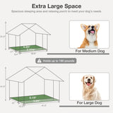 Insulated Outdoor Dog House – Large Weatherproof Fir Wood Shelter with Iron Frame for All Breeds