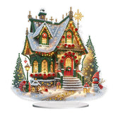 Acrylic Christmas House Diamond Painting Kit – 5D DIY Holiday Tabletop Ornament for Festive Home & Bedroom Décor