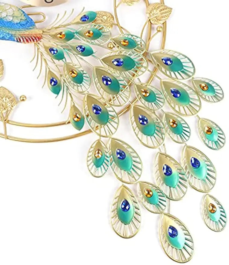 36.6" x 25.6" Modern Luxury Crystal Wall Clock – Large Metal Art Wall Watch with Silent Quartz Movement