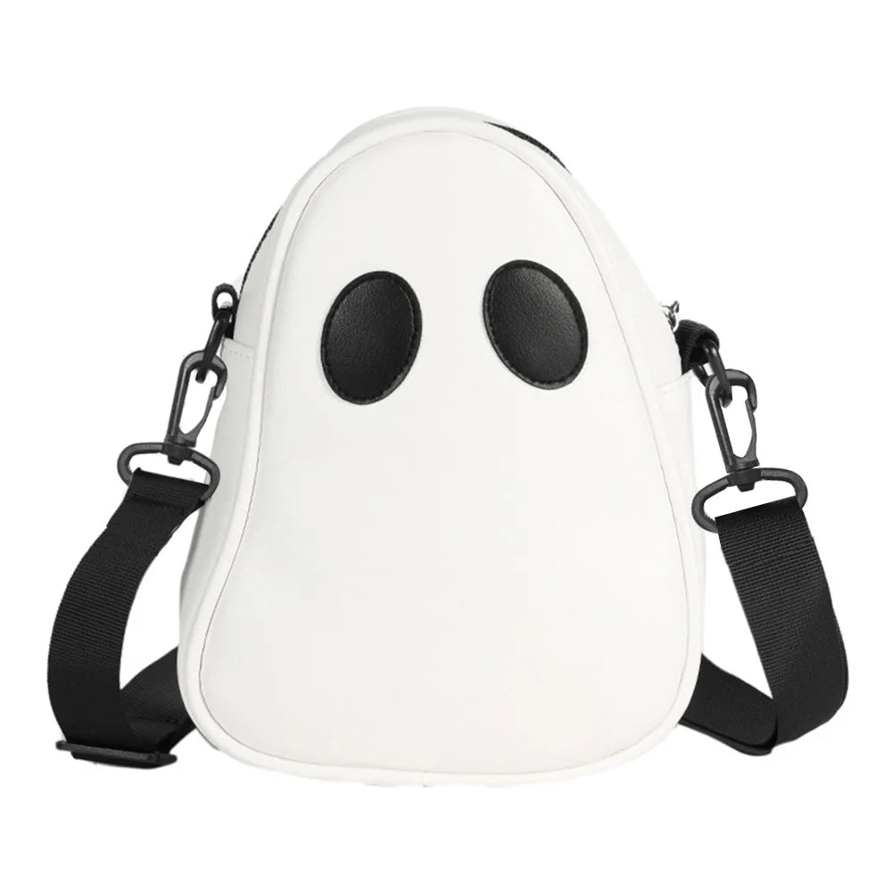 Ghost Funny Leather Shoulder Bag 👻 – Cute Devil Design Unisex Crossbody & Handbag for Travel & Daily Use