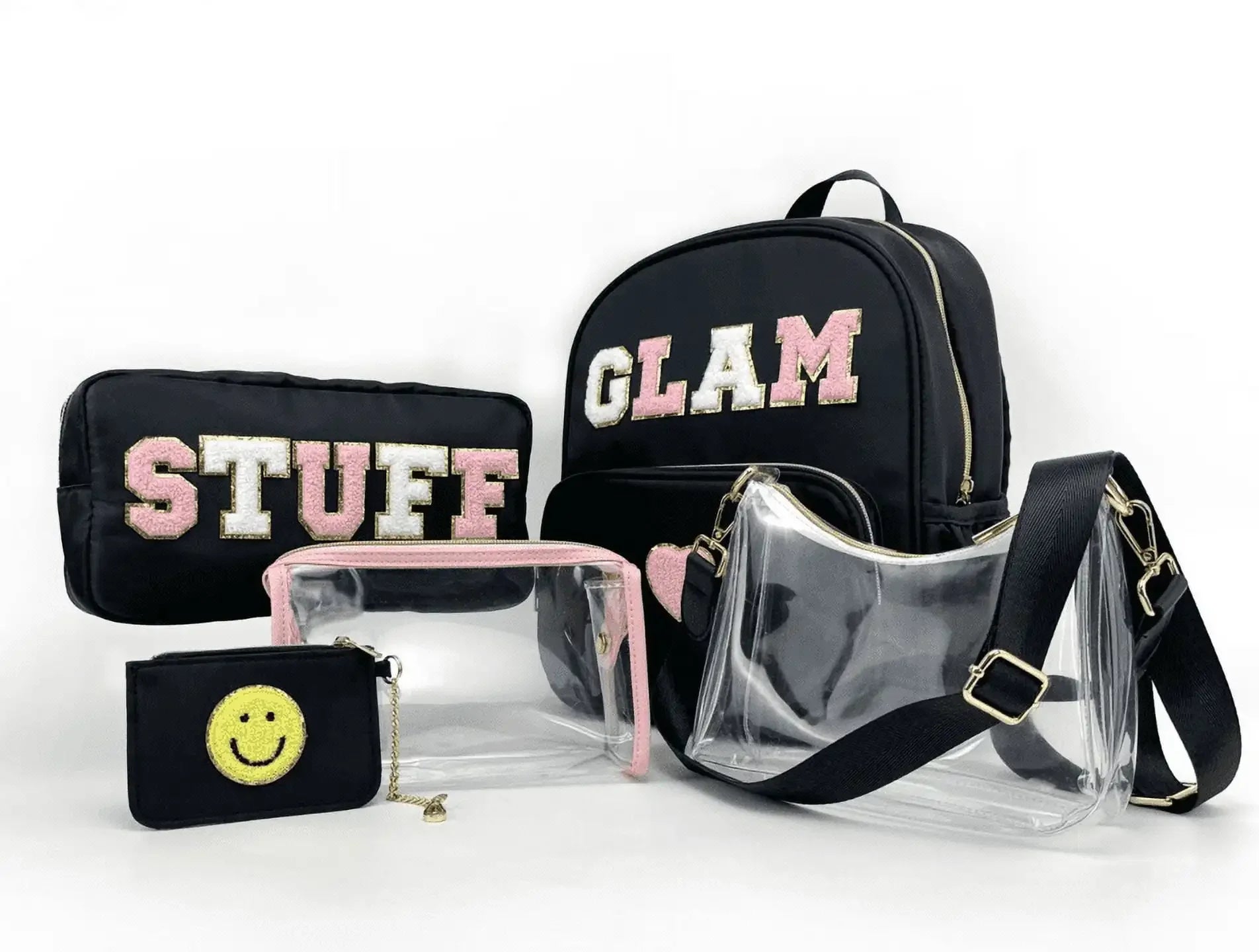 Black Customizable Nylon Backpack – Large Capacity Travel & School Everyday Bag