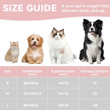20in Cream Round Cat & Dog Bed – Washable Plush Sleeping Sofa with Nonslip Bottom, Breathable & Soft Cushion for Pets