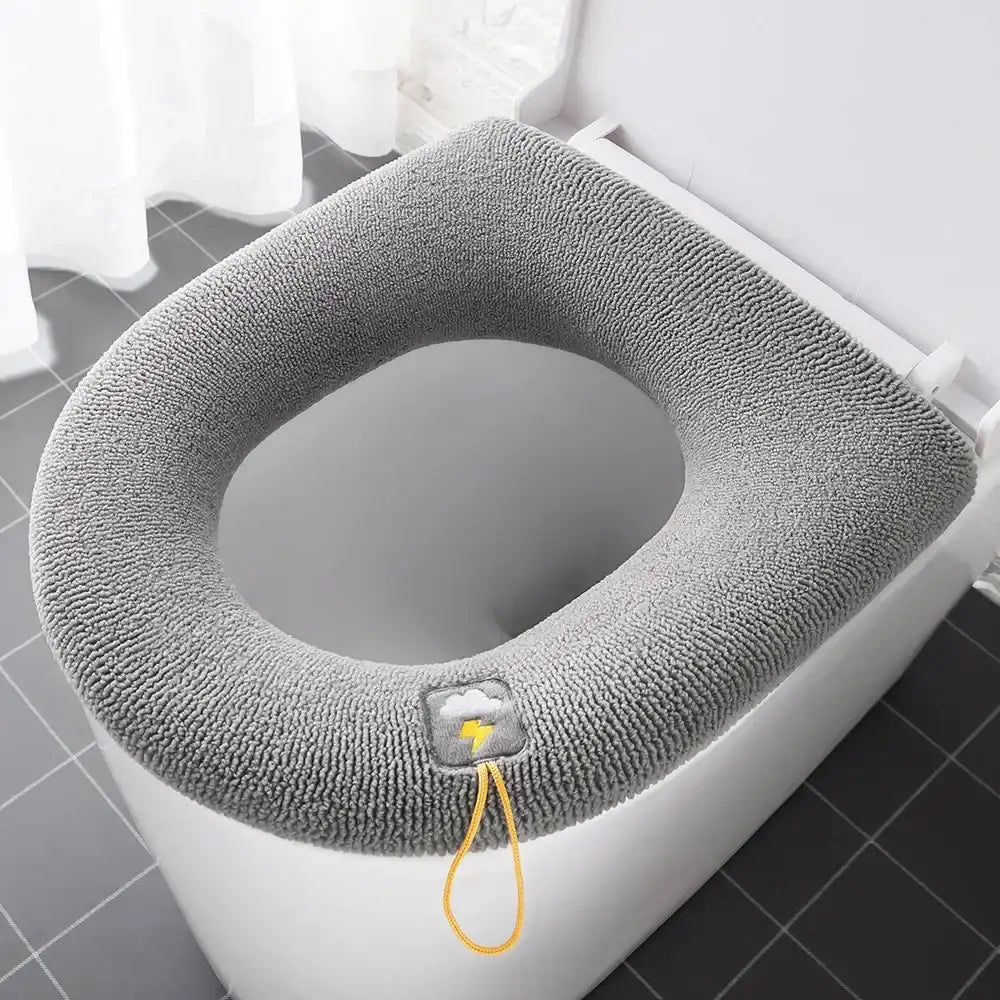 Thickened Fleece-Lined Universal Waterproof Toilet Seat Cover Pad – All-Season Comfort & Hygienic Protection