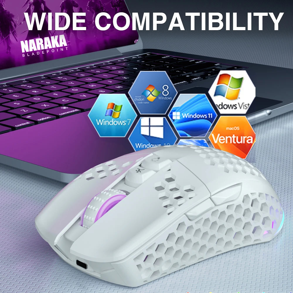 SM600 3-Mode Wireless Gaming Mouse – Ergonomic Rechargeable Mouse with Zero Latency, Macro Software & Adjustable DPI