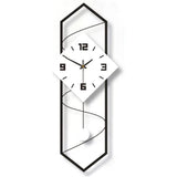 Modern Swing Pendulum Wall Clock – Silent Quartz Metal Wall Clock with Hook | Large Minimal Home Décor Clock