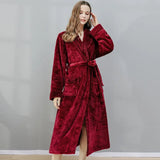 Thick Coral Velvet Bathrobe – Warm Winter Long Robe for Men & Women | Soft Couple Pajama Robe & Shower Wrap