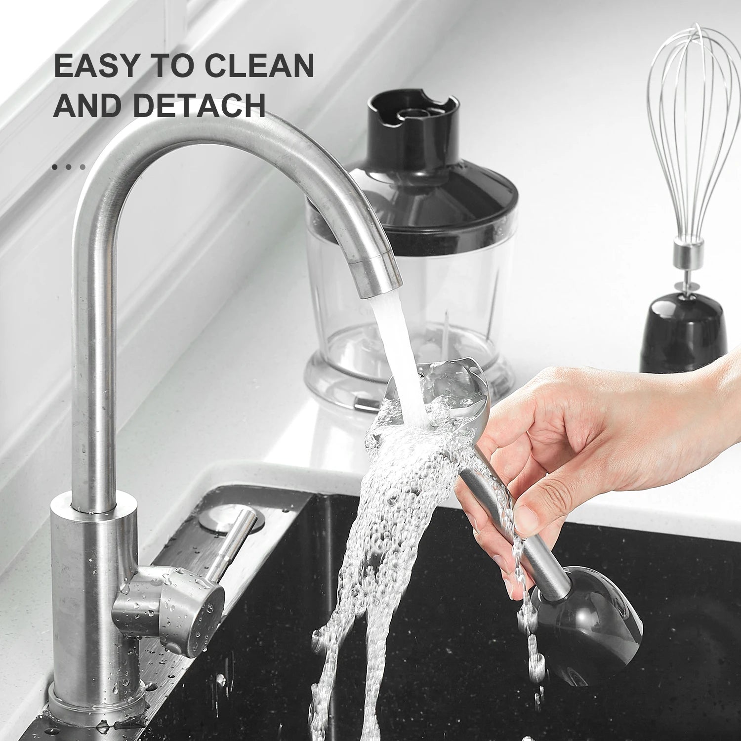 5-in-1 Handheld Immersion Blender – 1000 W Copper Motor, Turbo Mode & Multiple Attachments 🥣✨