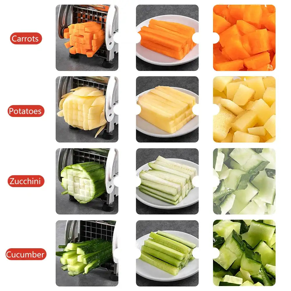 Premium Stainless Steel Manual Potato & Vegetable Cutter – 36/64-Hole Chipper Tool