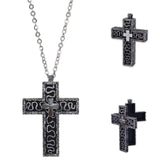 Cross Necklace with Secret Compartment – Gothic Punk Hip-Hop Pendant with Hidden Chamber, Old Cross Design Jewelry for Men & Women