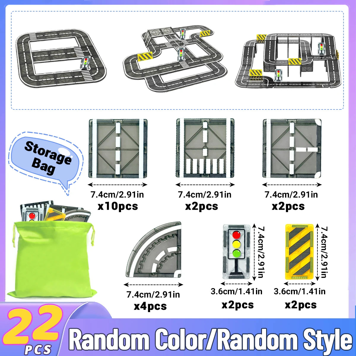 Magnetic Road Set with Car Toys – Creative Magnet Building Blocks Construction Kit for Toddlers, Educational STEM Gift for Boys & Girls