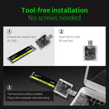 M.2 SATA SSD Case – USB 3.0 Gen 1 Portable Enclosure, Aluminum Disk Box for NGFF M.2 Solid State Drives