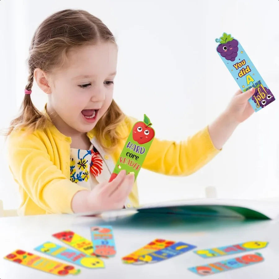 60-Piece Fruit Scented Bookmarks Set – Scratch & Sniff Smelly Cute Classroom Page Markers