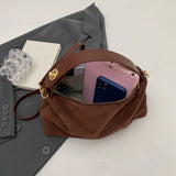 Women’s Suede Crossbody Hobo Bag – Adjustable Strap Satchel with Inner Pocket & Zipper Clutch for Work & Travel 👜✨