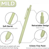 Retractable Soft Gel Ink Pens – 11 Pack Black Ink Fine Point (0.5 mm) Smooth Writing Cute Pens for Office & School
