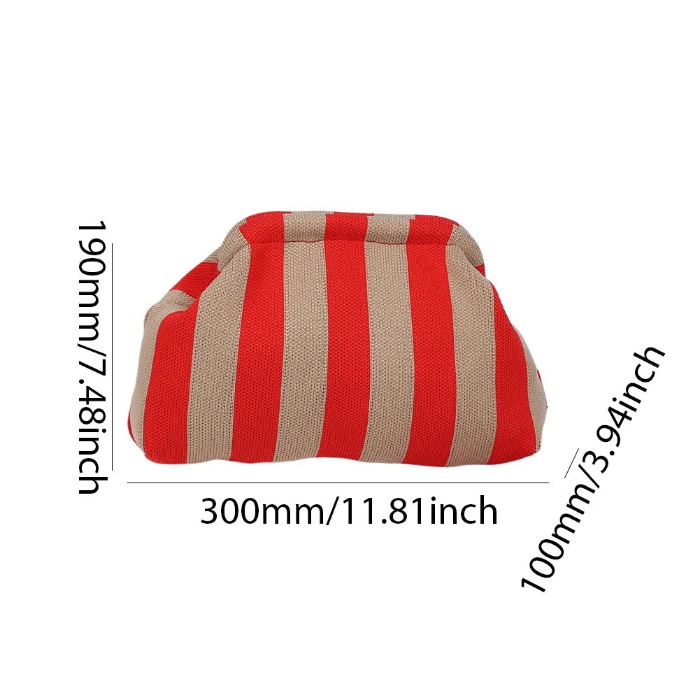 Knitted Contrast-Color Crochet Clutch Bag – Small Handbag & Wristlet for Women’s Summer Beach Style