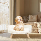 Luxury Cat Bed – Soft Plush Nesting Chair with Cushion Pad, Wooden Legs & Washable Waterproof Design for Small Pets