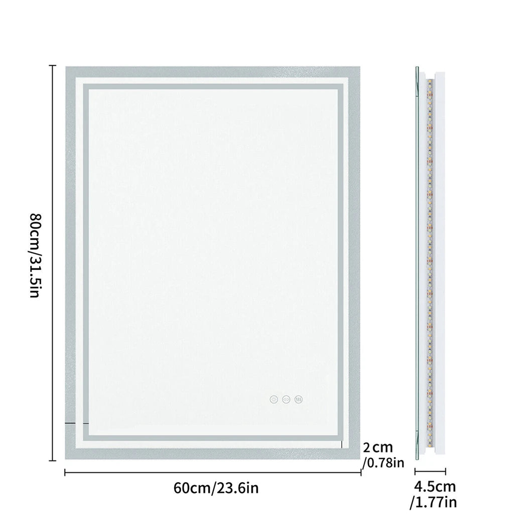 LED Bathroom Mirror – Backlit, Dimmable, Anti-Fog Makeup Mirror (IP65 Rated)