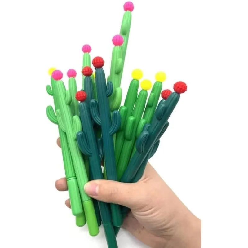 Cute Cactus Gel Pens – 24 PCS Novelty Writing Pens for Students, Classroom & Office