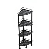 4-Tier Corner Shower Caddy Organizer – Rust-Resistant Metal Bathroom Shelf with Soap Holder & 4 Hooks