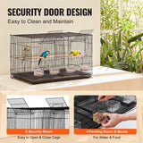 Succebuy 30in Flight Bird Cage – Stackable Divided Travel Cage with Handle & Perch for Small Birds and Pets