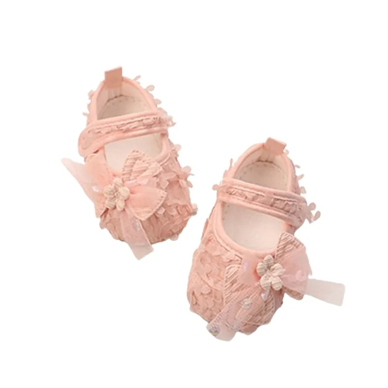 Adorable Baby Girl Bow Flats – Petal Design Infant Shoes with Soft Sole for Parties, Festivals & Baby Showers
