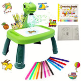 Dinosaur Painting Projector & Drawing Board Toy – Puzzle-Art Set for Kids & Girls (Hands-On Creativity Gift)