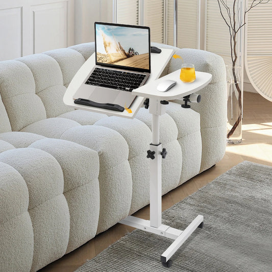Adjustable Rolling Laptop Desk Stand with Wheels – Mobile Sit-Stand Computer Table
