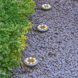 8PCS Solar Power Disk Lights – 8 LED Outdoor Garden Ground Lights | Waterproof Pathway, Deck & Landscape Illumination