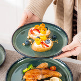 Vancasso Green Reactive Glaze Stoneware Dinnerware Set – Scratch-Resistant, 12/18 Piece Stylish Tableware