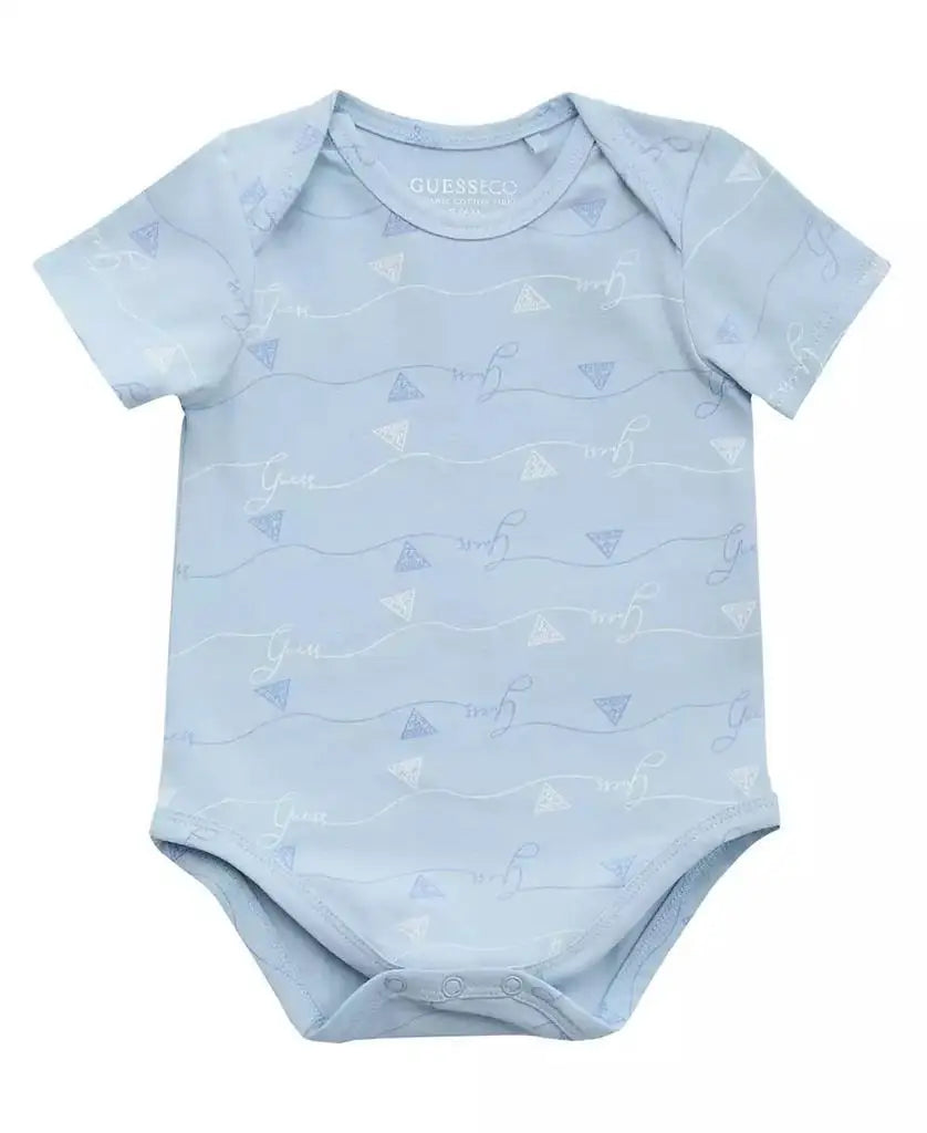 GUESS Baby Boys’ 5-Piece Outfit Set – Bodysuits, Shorts, Bib & Socks with Stylish Logo Design for Infants & Toddlers